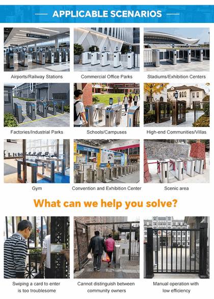 High-Security Motorized Swing Barrier Gate with Brushless Motor & Anti-Tailgating Sensor - Integrated RFID Access Control System