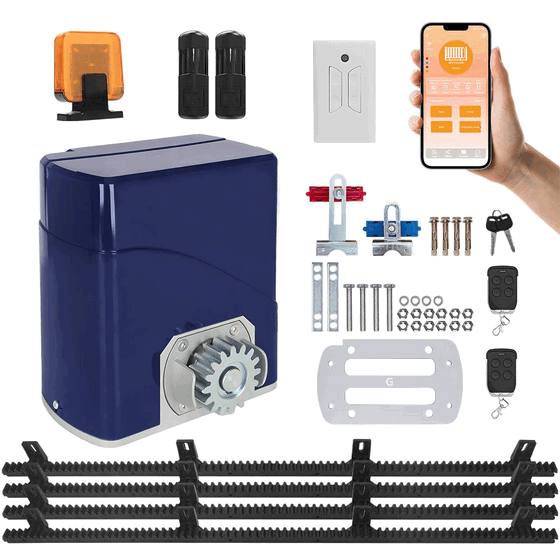800kg Heavy-Duty Industrial-Grade Automatic Sliding Gate Motor Kit – Electric Sliding Gate Opener with Wireless Remote Control System for Perimeter Access Control