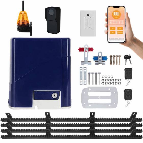 800kg Heavy-Duty Industrial-Grade Automatic Sliding Gate Motor Kit – Electric Sliding Gate Opener with Wireless Remote Control System for Perimeter Access Control