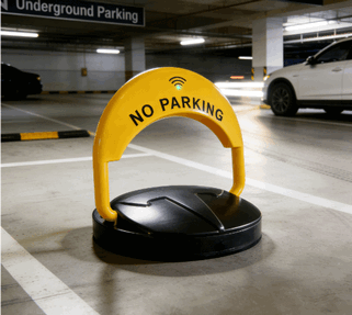 Modern Stainless Steel Automatic Smart Parking Space Barrier Lock – Minimalist Vehicle Access Control and Parking Management System for Premium Commercial Facilities