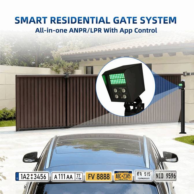 Integrated LPR/ANPR Camera Sliding Gate Motor System – Smart Automated Vehicle Access Control and License Plate Recognition Gate Opener for Gated Communities