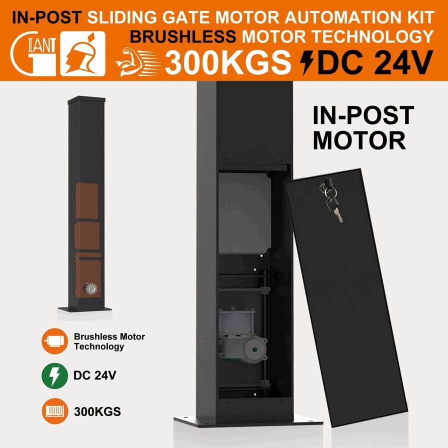 300kg Industrial In-Post Automatic Sliding Gate Motor Kit – Heavy-Duty Electric Gate Opener System for Warehouses and Factories Perimeter Access Control