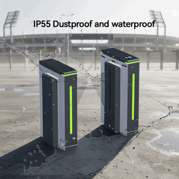 High-Speed Automatic Optical Flap Barrier Gate - Secure Pedestrian Access Control System for Transit Hubs