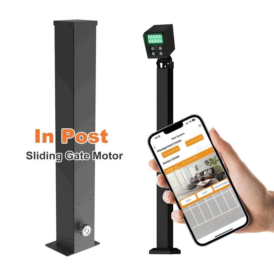 In-Post Automatic Sliding Gate Motor with Infrared Safety Sensors – Premium Electric Gate Opener System with Obstacle Detection for Residential Security