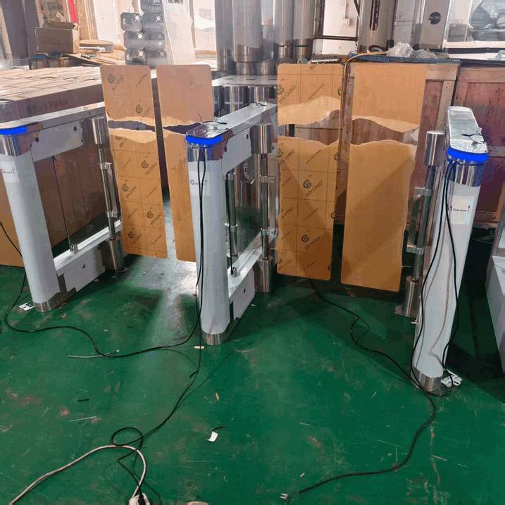 Automatic Swing Barrier Gate - High-Performance Access Control System for Secure Corporate Office Building Entrances