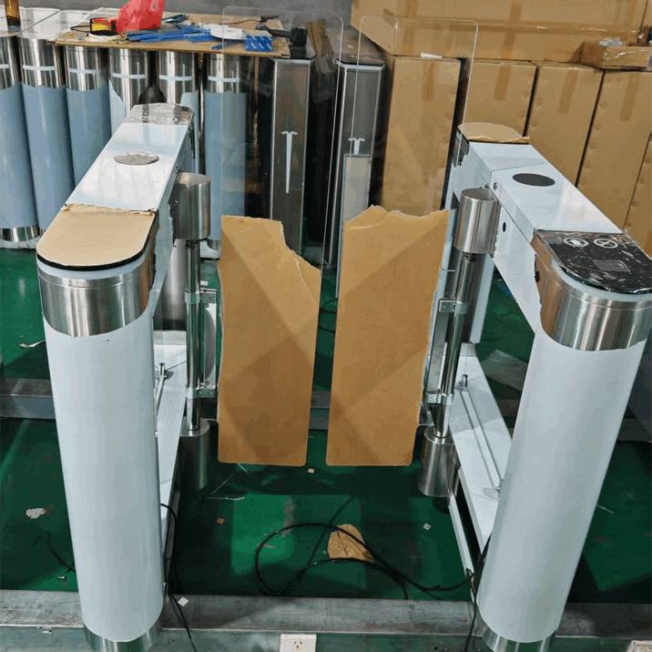 Automatic Swing Barrier Gate - High-Performance Access Control System for Secure Corporate Office Building Entrances