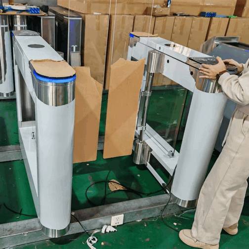 Automatic Swing Barrier Gate - High-Performance Access Control System for Secure Corporate Office Building Entrances